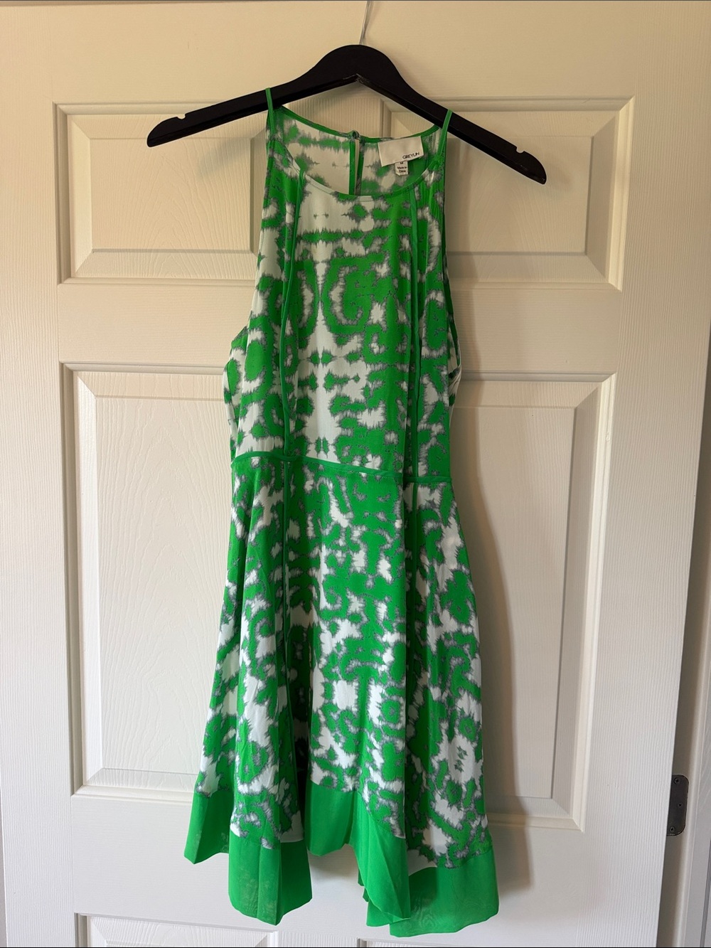 Greylin Green and White Halter High-Low Dress